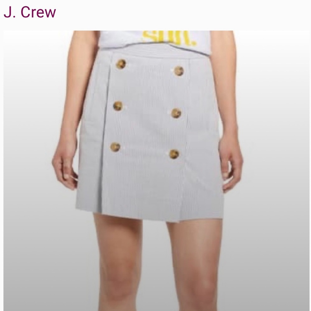 J. Crew Striped Button Skirt